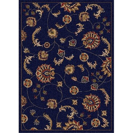 AURIC 1835-4012-NAVY Como Rectangular Navy Blue Transitional Italy Area Rug7 ft. 9 in. W x 11 ft. H AU485213